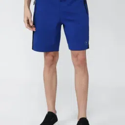 Van Heusen Flex Blue Cotton Regular Fit Colour Block Shorts-45