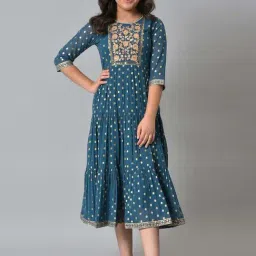 Aurelia Kids Blue Embroidered Dress-picture-29