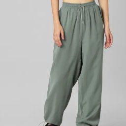 Only Olive Rayon Relaxed Fit Joggers-image-86