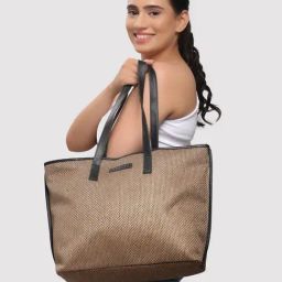 Caprese Alicia Beige Faux Leather Textured Tote Handbag-image-28
