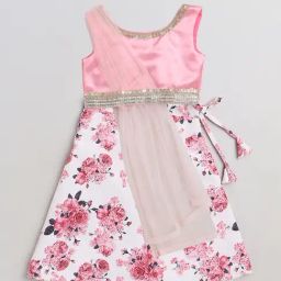 Many Frocks Kids Pink & White Embellished Lehenga, Choli with Dupatta-image-73