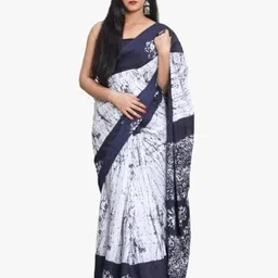 KIAARON Ethnic Motifs Pure Cotton Block Print Saree-picture-14