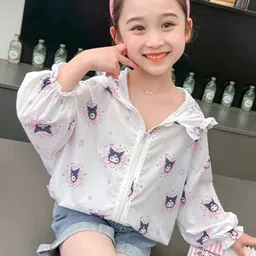LULU & SKY Girls Floral without Crop Bomber with Embroidered Jacket-image-99