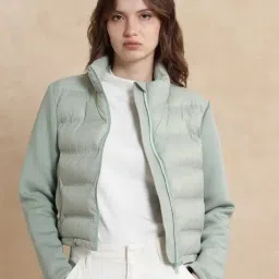 RAREISM Green Crepe Tie-Dye Long Sleeves Jacket-image-9