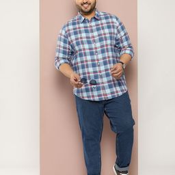 Sztori Plus Size Pure Cotton Checked Casual Shirt-image-41