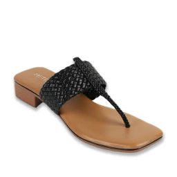Metro Women's Black T-Strap Sandals-image-58
