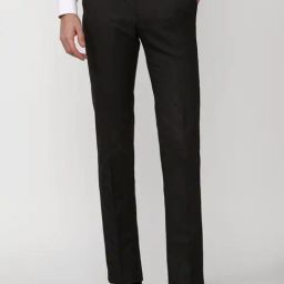 Peter England Black Slim Fit Trousers-picture-12