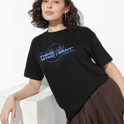 The Roadster Life Co. Typography Printed Drop-Shoulder Sleeves Pure Cotton T-shirt-image-90
