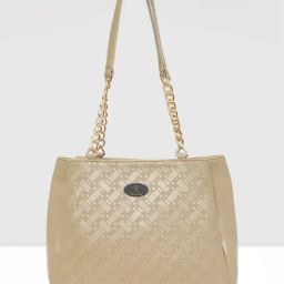 Esbeda Beige Textured Medium Shoulder Handbag-image-26