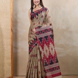 SHANVIKA Brown Pure Cotton Printed Saare-picture-46