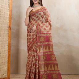 SHANVIKA Brown Pure Cotton Printed Saare-picture-25