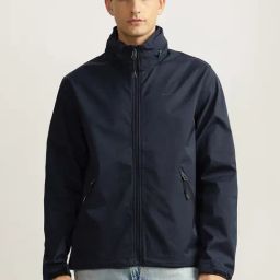 Gant Blue Regular Fit Hooded Jacket-image-25