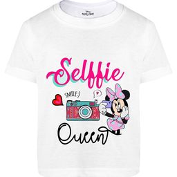 Disney By Miss and Chief Girls Minnie Mouse Printed Bio Finish Applique T-shirt-image-49