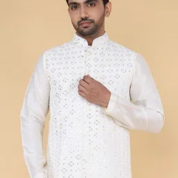 ZOIS Men Embroidered Mandarin Collar Nehru Jacket-21