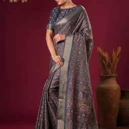 Anouk Floral Silk Blend Sungudi Saree-image-21