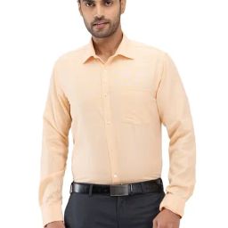 Park Avenue Orange Slim Fit Self Pattern Shirt-image-13