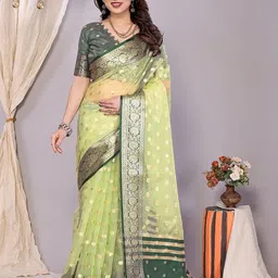 BerMondsey Ethnic Motifs Woven Design Zari Banarasi Saree-picture-19