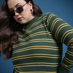The Roadster Life Co. Plus Size Multi-Striped Acrylic Pullover-image-21