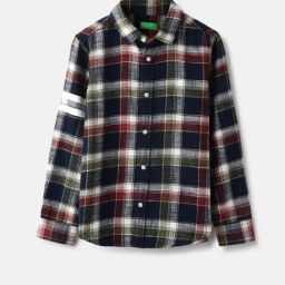 United Colors of Benetton Boys Multicolor Cotton Checks Full Sleeves Shirts-image-72