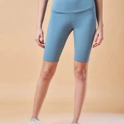 COLOR CAPITAL Blue Slim Fit High Rise Cycling Shorts-image-40