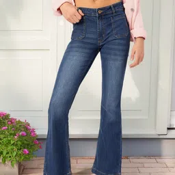 DressBerry Women Faded Freestyle Bootcut Jeans-image-54