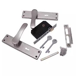 GENERIC 70 mm Stainless Steel and Brass Mortice Key Lock Set-60