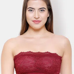 NOIRA Lace Half Coverage Lightly Padded All Day Comfort Bandeau Bra-image-13