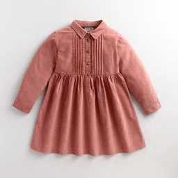 Cherry Crumble Girls Shirt Collar Cotton Fit & Flare Dress-image-94
