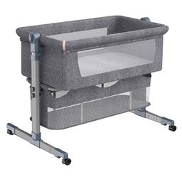 House of Quirk Baby Bassinet 3 in 1 Travel Sleeper Bedside Crib - Grey-7