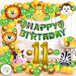 Zyozi Jungle Safari Birthday Decoration Combo Multicolor -  Pack of 85-17