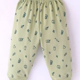 Tango Looper Knit Full Length Lounge Pant Numeric Print - Green-image-83