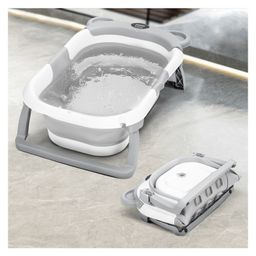 BAYBEE Euro Portable Baby Bath tub for Kids with Temperature Display & Foldable Baby Bathing Tub, Mini Swimming Pool Bather - Grey-image-16