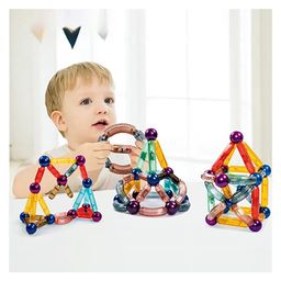 FUNVERSE Magnetic Building Blocks,Large 3D Clear Magnets STEM Educational Construction Toys,Sensory Montessori Preschool Magnetic Building Sticks Blocks Kit for Kids Ages 3 4 5 6 Year Old Boys Girls Toddlers ( 36 Pcs )-19