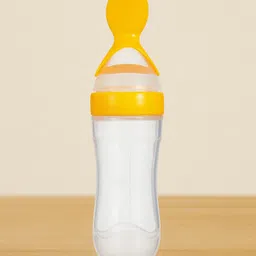 Badal Kidz Soft Silicone Squeezy BPA Free Spoon Bottle For Babies- Yellow-picture-2