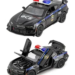 Magicwand 1:32 Scale Die-Cast Camaro Police with Openable Doors,Pull Back Action,Blinking Headlights & Tail LightsBlack Pack of 1-picture-7