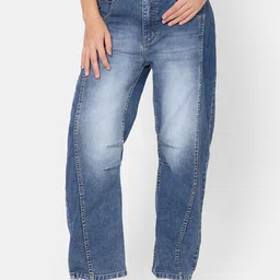 SZN Women Barrel Fit High-Rise Heavy Fade Jeans-image-32