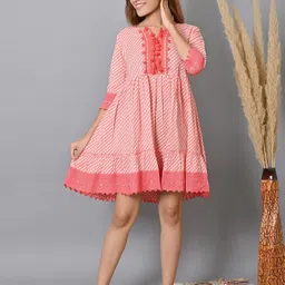 CRENOL THREADS Checked A-Line Dress-image-55