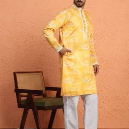 KRAFT INDIA LUXE Men Ethnic Motifs Printed Daily Straight Kurta-picture-27