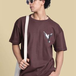 Bene Kleed Men Graphic Printed Round Neck Cotton Oversized T-shirt-image-99