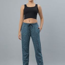 BLUWEEA Printed Cotton Mid Rise Lounge Pants-image-59
