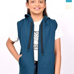 BAESD Girls Pack Of 3 Hooded Solid Fleece Casual Open Front Jackets-picture-33