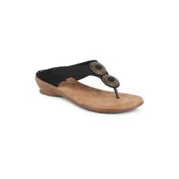 Bata Embellished Black Flats-picture-40