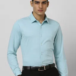 V Dot Men Spread Collar Slim Fit Formal Shirt-image-95