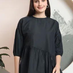 FITHUB Women Puff Sleeve Cotton Top-picture-49