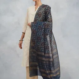 Fabindia Ethnic Motifs Printed Cotton Silk Dupatta-43