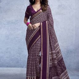 Sitanjali Floral Sequinned Art Silk Chanderi Saree-image-20