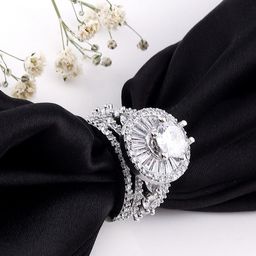 Bhagya Lakshmi Silver-Plated American Diamond Studded Adjustable Finger Ring-47