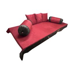 Pink Parrot 6-Pcs Maroon & Black Textured DiwanSet-16