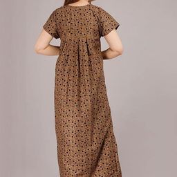 AAKARSHANA CREATION Brown Pure Cotton Maxi Printed Nightdress-image-96