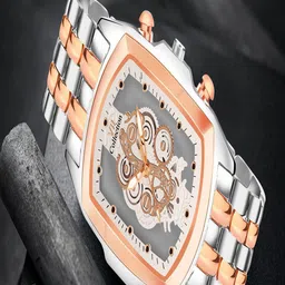 Hala Men Printed Dial & Stainless Steel Bracelet Style Straps Analogue Watch 3002-Rose-image-62
